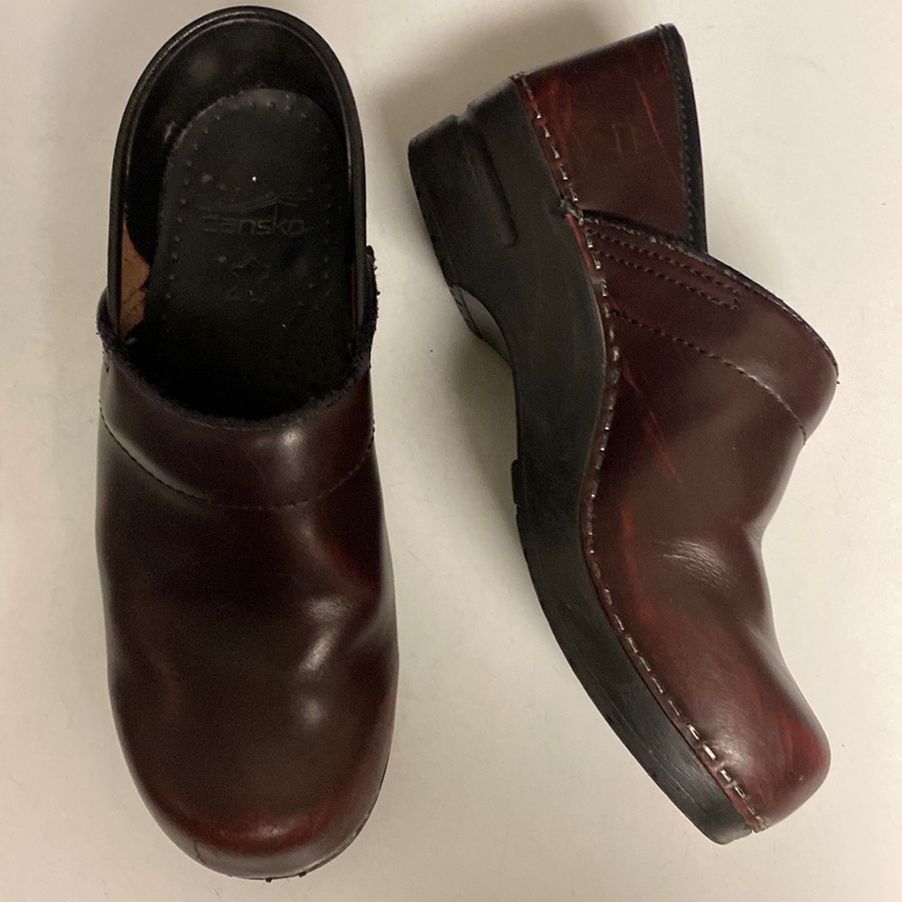 DANSKO Slip On Burgundy Leather Shoes Sz 38